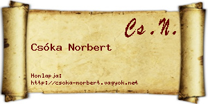 Csóka Norbert névjegykártya
