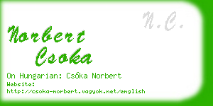 norbert csoka business card